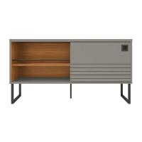Manhattan Comfort 491922 Loft 47.24 Modern TV Stand with Steel Legs in Grey and Wood